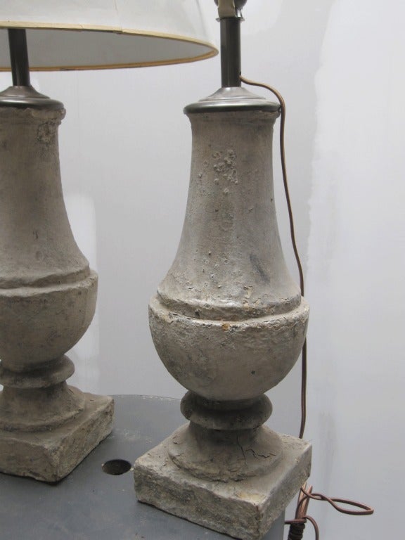Pair of  Balustrade Plaster Table Lamps 1