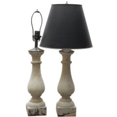 3 Balustrade lamps in Wood