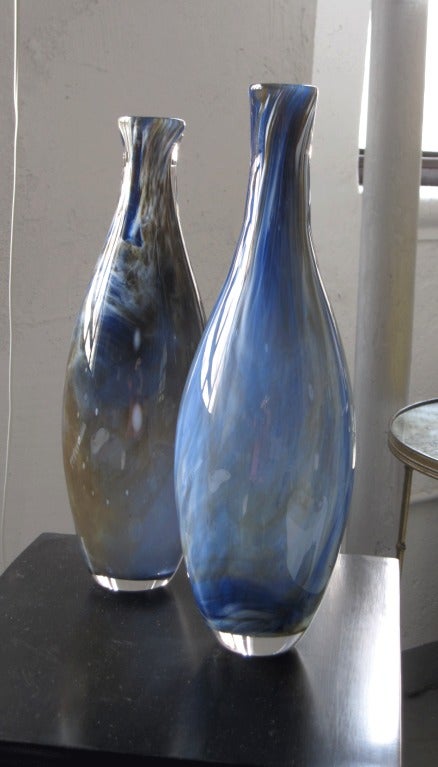 2 Hand-blown Bottles by Pascale Riberolles In Excellent Condition In New York, NY