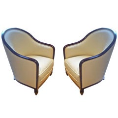 Pair of Mahogany Armchairs by Maurice Dufrene