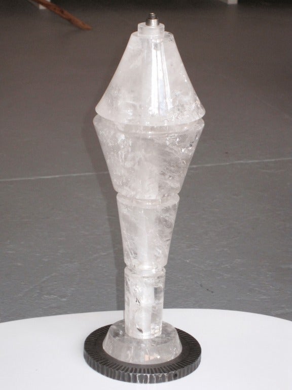 Large Pair of Rock Crystal Lamps