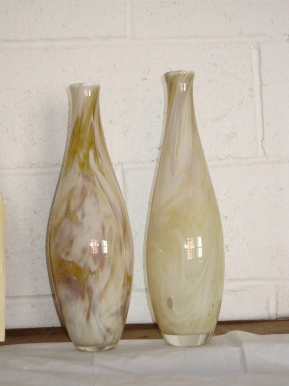 French Hand blown glass vases