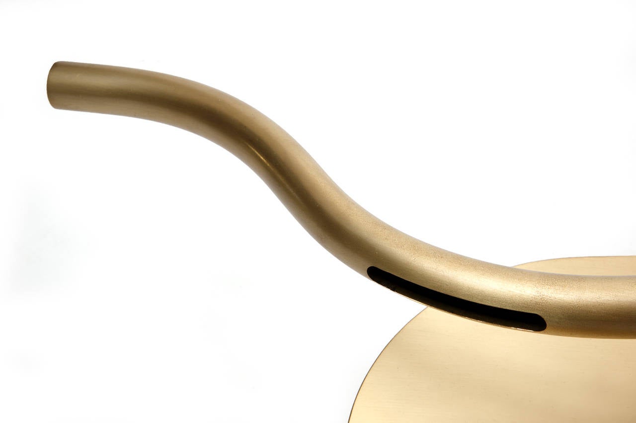 HandCrafted Wall Light in Brushed Brass For Sale at 1stdibs