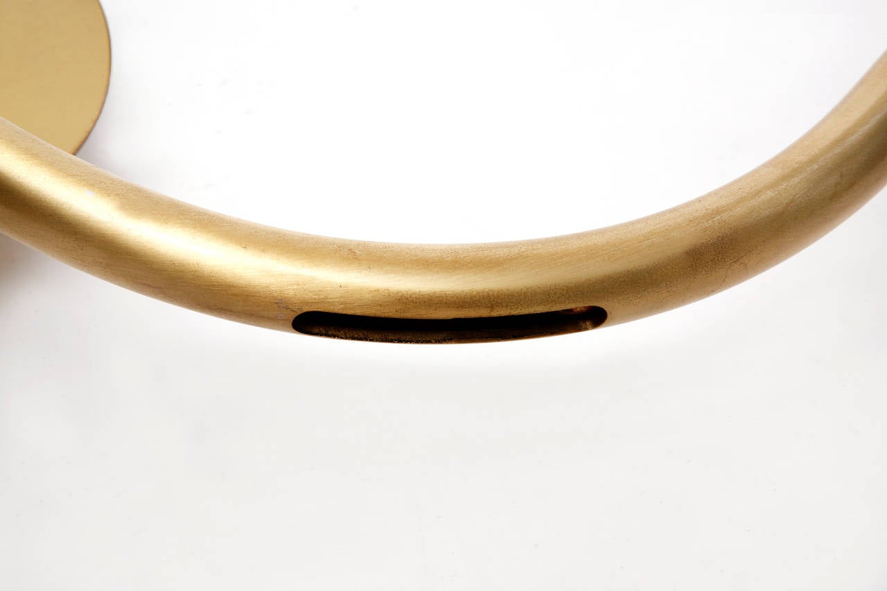 HandCrafted Wall Light in Brushed Brass For Sale at 1stdibs