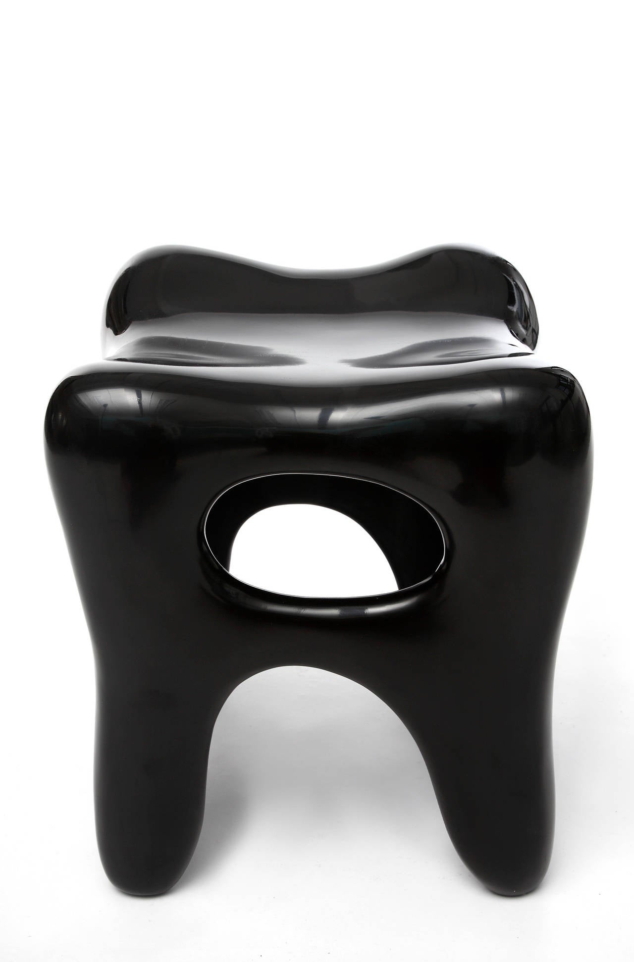 French Pair of Hand-Lacquered Sculpted Stools by Jacques Jarrige, 2006