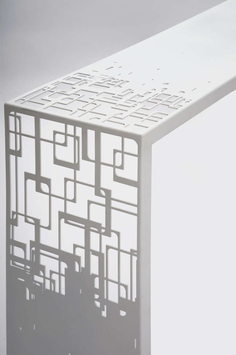 French White Laser Cut Console