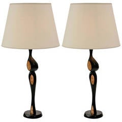 Pair of Tall Bronze Lamps by Jacques Jarrige 9