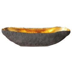 Oval Vessel with 22K Gold by Cristina Salusti