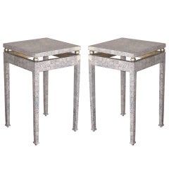 Pair Of Eggshell Lacquered Tables