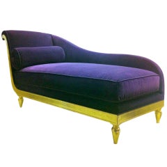 Vintage Maurice Hirsch Superb "Chaise" Re-gilded and Newly Upholstered