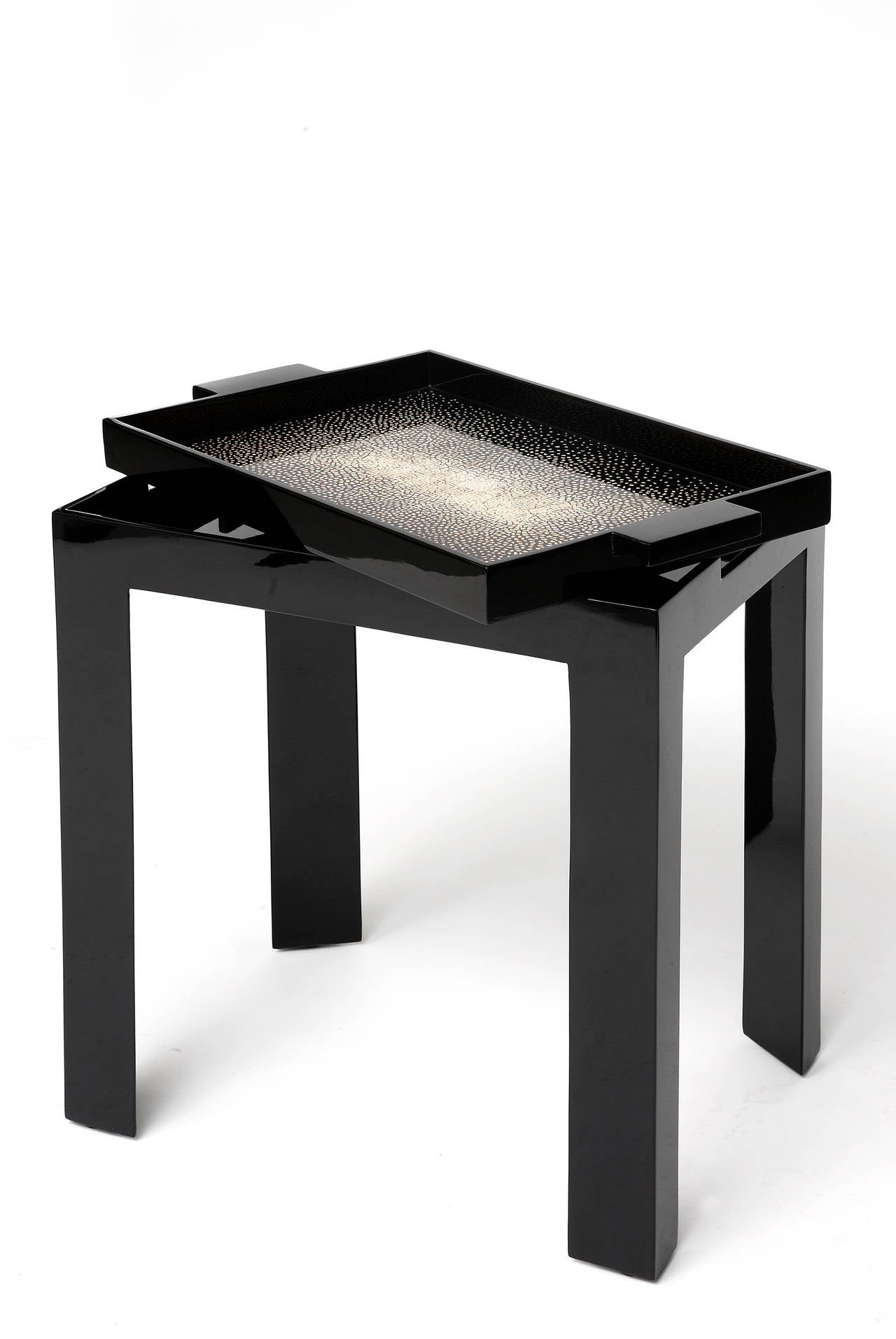Contemporary Pair of Eggshell and Lacquer Table Trays at 1stDibs