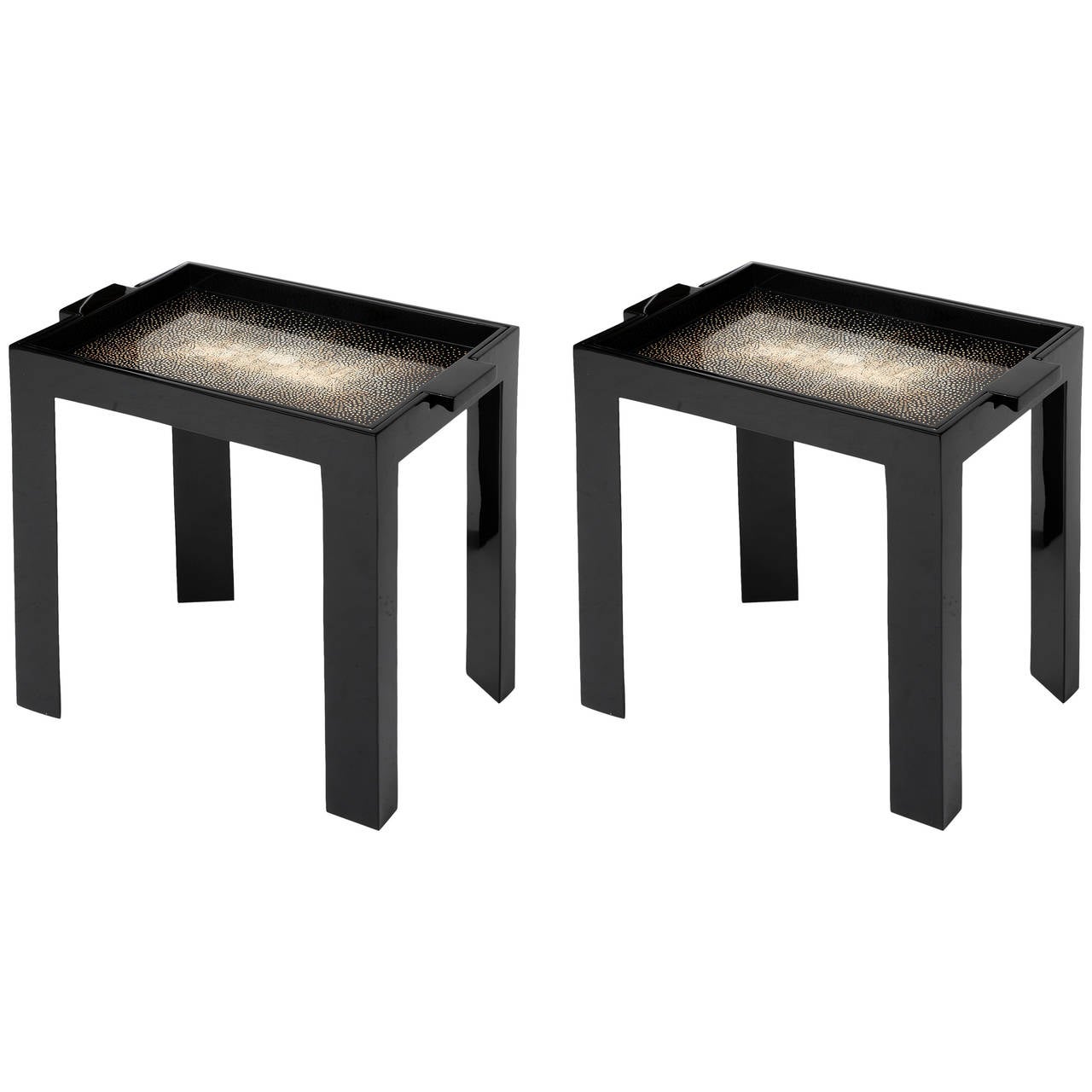 Jean Dunand Art Deco Two Handled Lacquered Tray Table For At Contemporary Pair Of Eggshell And Lacquer Table Trays