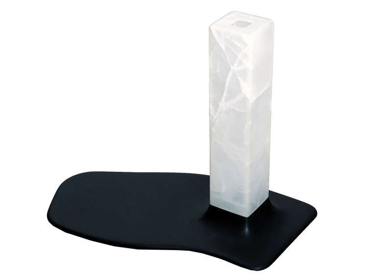Français Lampes de table en onyx et ardoise d'Adrien de Melo en vente
