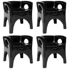 Two Pairs of Sculpted and Lacquered Armchairs by Jacques Jarrige, 2015 12