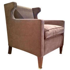 Jacques Quinet Attributed Pair of Chic Arm Chair Newly Covered in Velvet 10