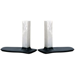 Onyx and Slate Table Lamps by Adrien de Melo