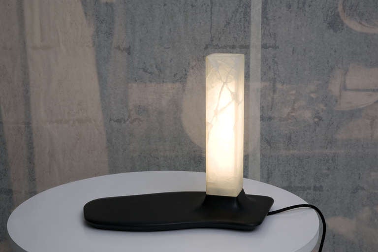 Contemporary Onyx and Slate Table Lamps by Adrien de Melo For Sale