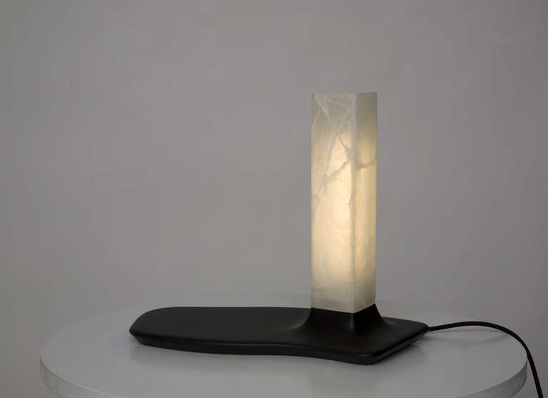 Onyx and Slate Table Lamps by Adrien de Melo In Excellent Condition For Sale In New York, NY