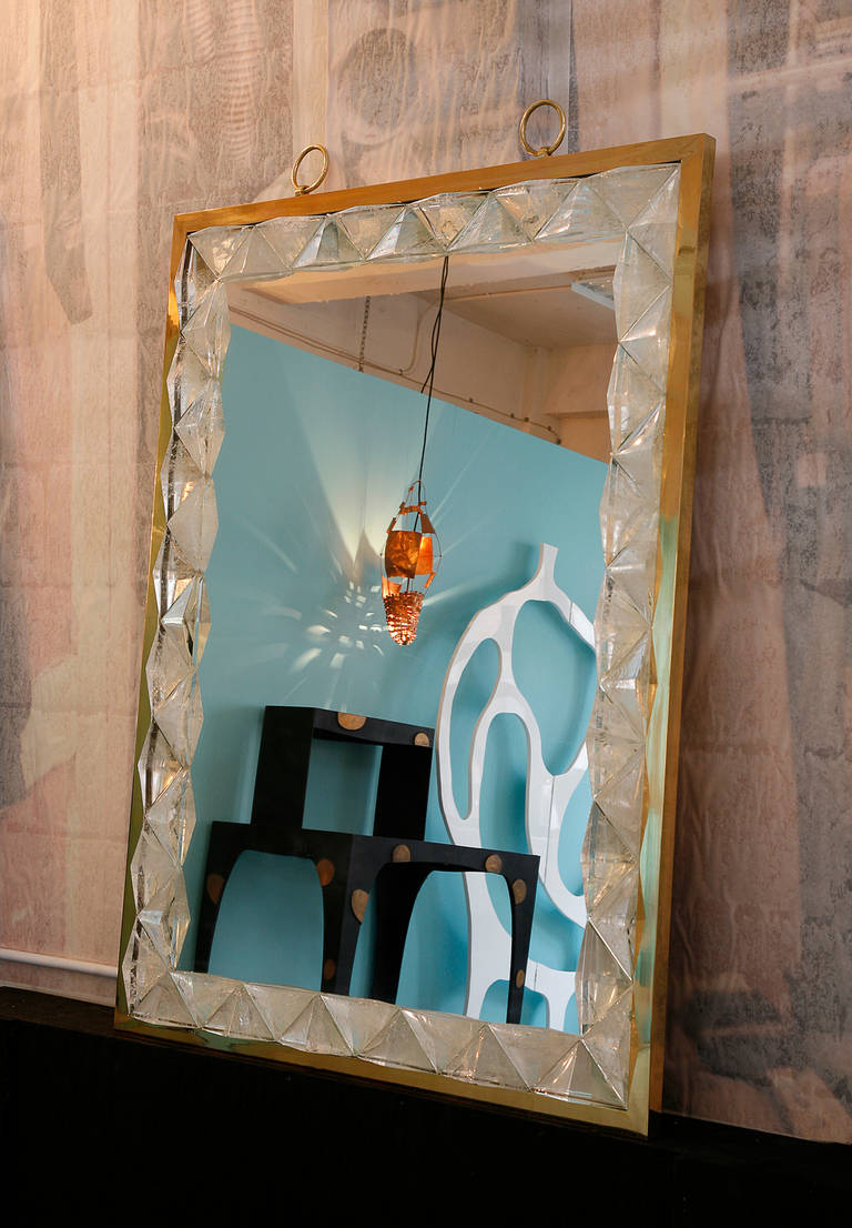 Espejo con marco de cristal de roca de Andre Hayat en Excelente estado para la venta en New York, NY