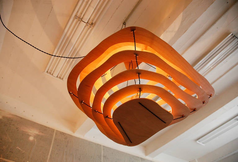 Plywood Chandelier by Jacques Jarrige ©2014 For Sale