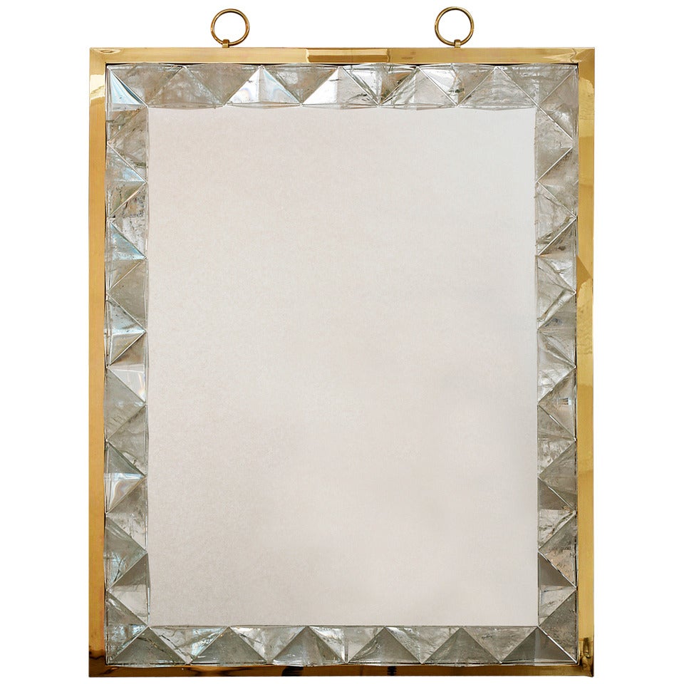 Mirror with Rock Crystal Frame by Andre Hayat For Sale