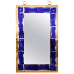 Blue glass mirror by Andre Hayat 8