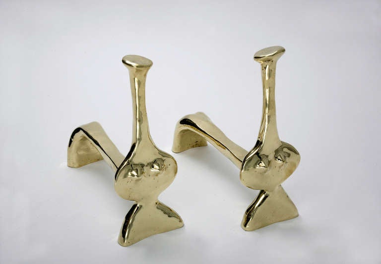 nthropomorphic Andirons in Bronze sculpted by Jacques Jarrige. Signed

Jarrige's work has been recently featured in IDEAT, November 2011, AD Collector, October 2011, World of Interiors September 2011 and May 2011, Maison Francaise September 2011