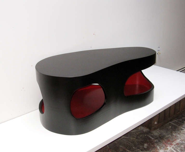 Contemporary Black and Red Cloud table by Jacques Jarrige ©2010 For Sale