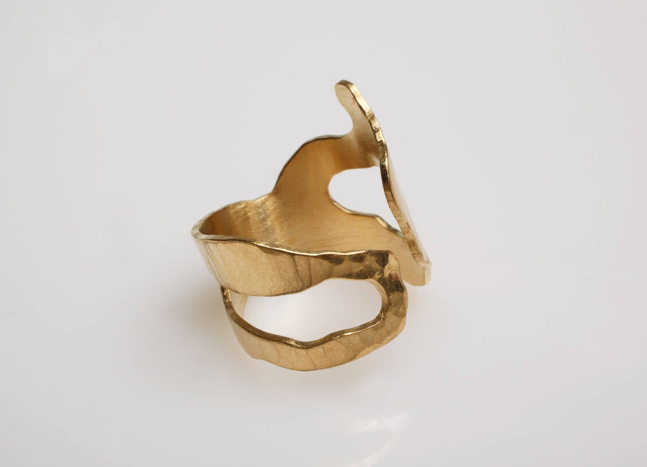 French Gold Sculpture Ring by Jacques Jarrige ©2014 For Sale