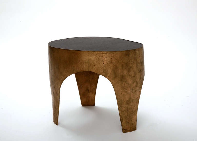 Unique Side Table in Bronze and Ebony by Jacques Jarrige ©2006 In Excellent Condition In New York, NY