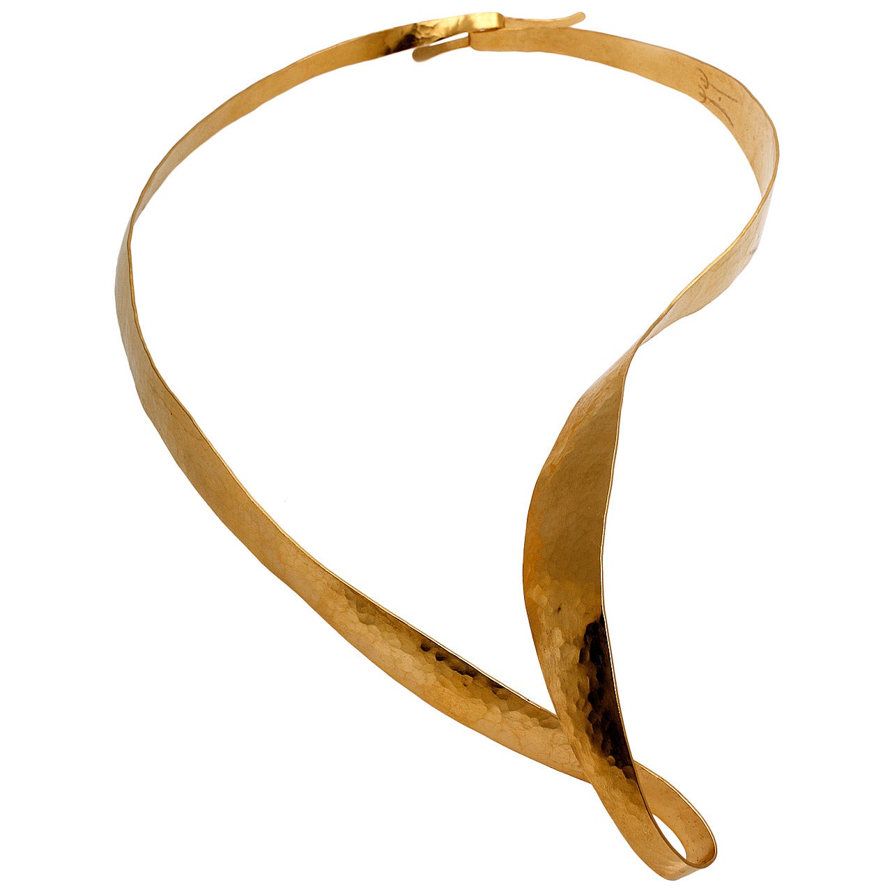 Elegant Gold Sculpture-Necklace by Jacques Jarrige, 2014