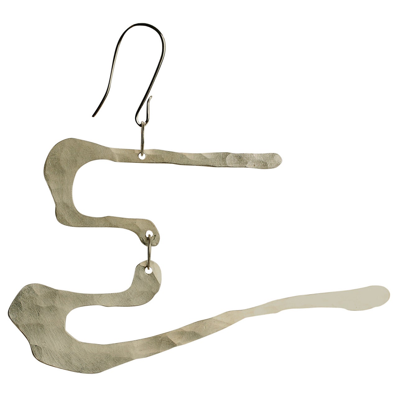 Pair of Sculpture Earrings in Sterling Silver by Jacques Jarrige, 2014