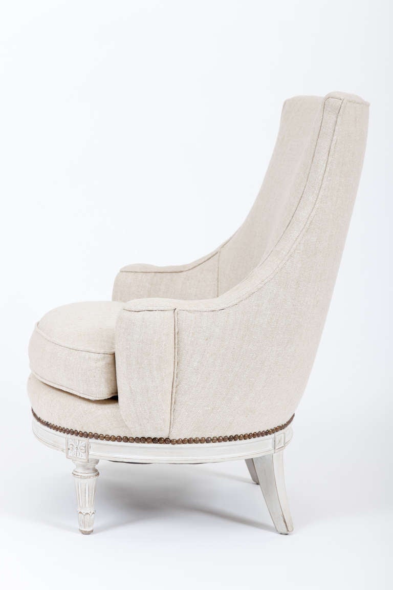 Mid-20th Century French Small Art Deco Armchair in the Louis XVI Taste