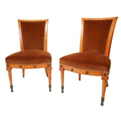 Pair of Russian Alexander III Neoclassical Side Chairs