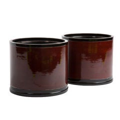 Pair of Japanese Lacquered Hibachi