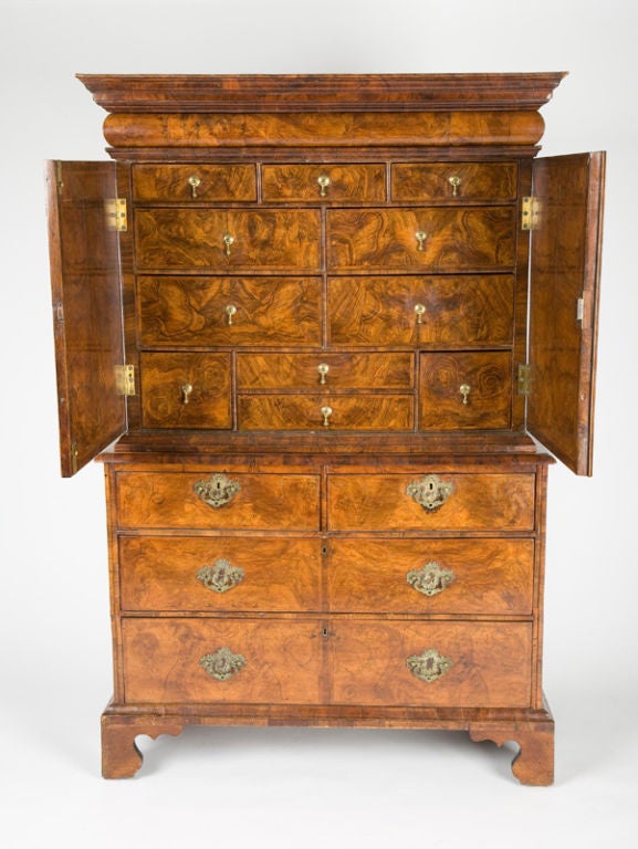 English Fine Queen Anne Cabinet on Chest attributed to John Coxed