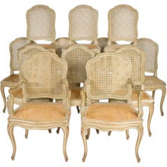 Set of Twelve Louis XV Style Dining Chairs by Maison Jansen