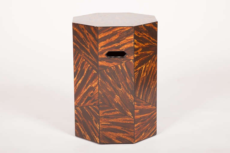 American Octagonal Faux Tortoiseshell Low Table