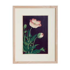 Japanese Showa Botanical Print of Poppies 8