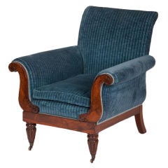 English William IV Rosewood Library Armchair