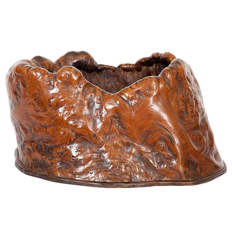 Japanese Meiji Root Wood Hand Warmer (Hibachi)