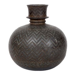 Antique Indian Bidriware Vase "Hookah Base"