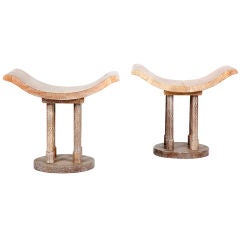 Pair of Modernist Stools in the Manner of Jean-Michel Frank