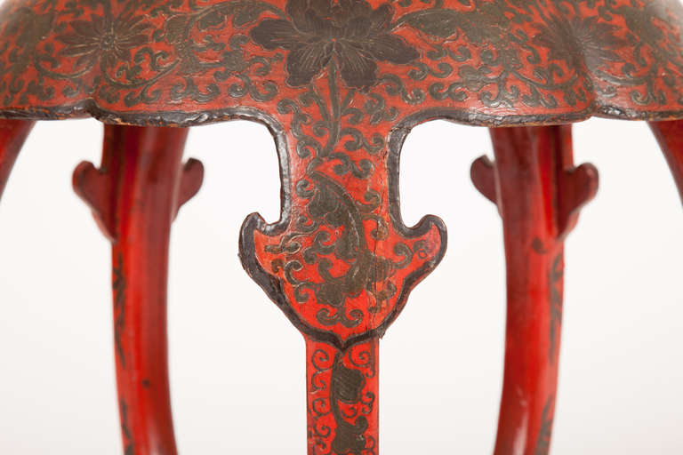 Chinese Qing Lacquered Drum Stool 2