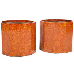 Pair of Japanese Meiji Lacquered Hibachi