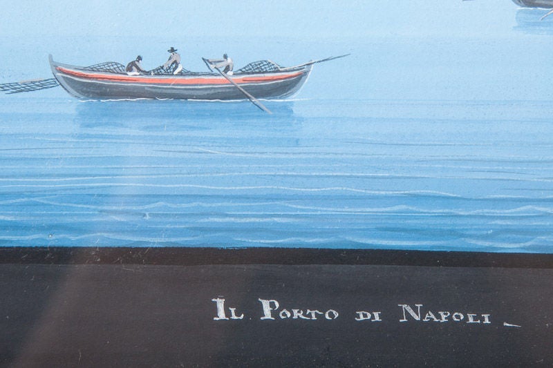 Set of Three Italian Gouaches of the Bay of Naples 6