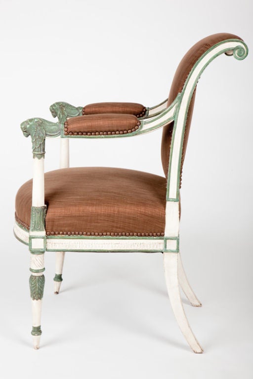 Fine Italian Neoclassical Armchair In Good Condition In New York, NY