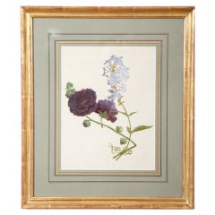Austrian Watercolor Study of Flowers attributed to Josef Wundsam
