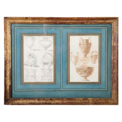 French Drawing of Urns by Jacques-Louis David