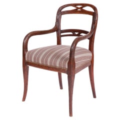 German Jugendstil Faux Bois Armchair